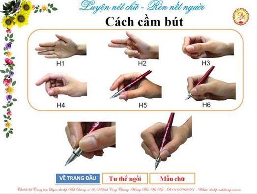 6 bước cầm bút đúng