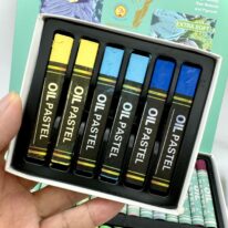 Màu sáp dầu siêu mềm Ánh Dương - 6 viên vàng và xanh