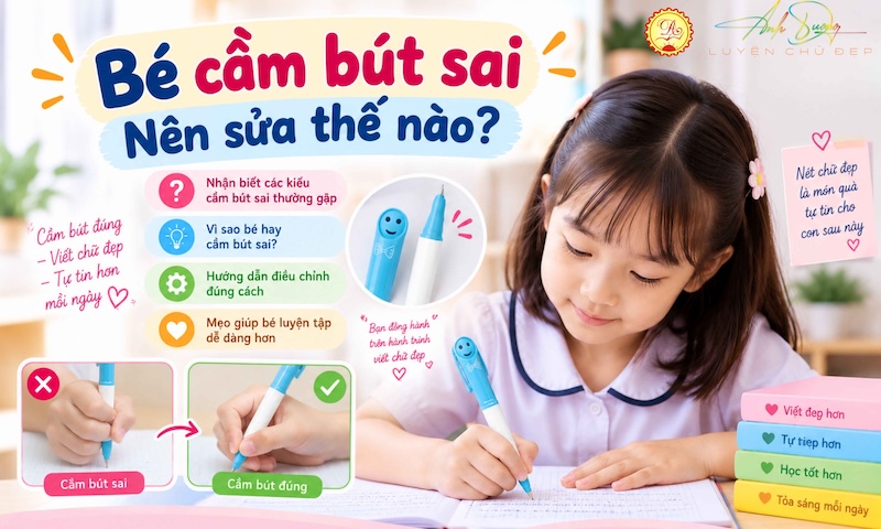 Bé cầm bút sai – Nên sửa thế nào?