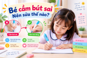 Bé cầm bút sai nên sửa thế nào
